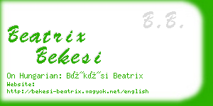 beatrix bekesi business card
